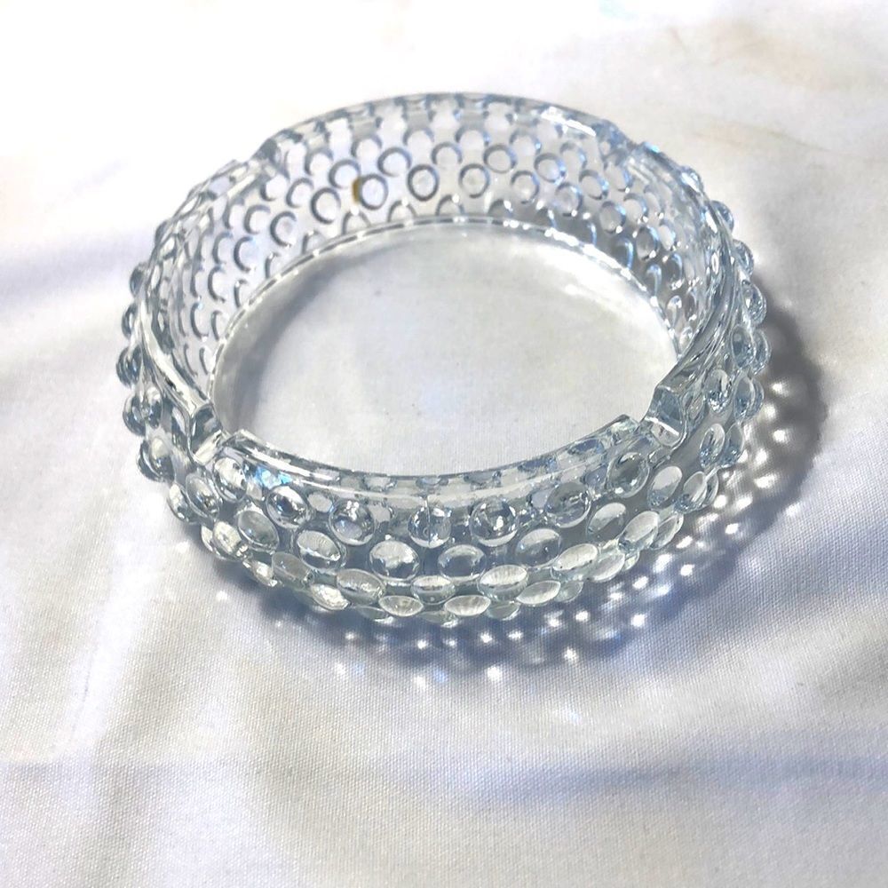 Vintage Glass Ashtray/Trinket Tray Non Smoking Home 4 3/4” X 1 1/4”